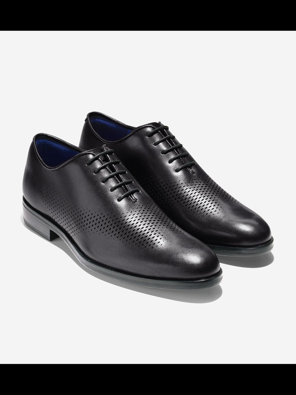 Cole Haan Men's Black Perforated Leather Oxford Dress Shoes